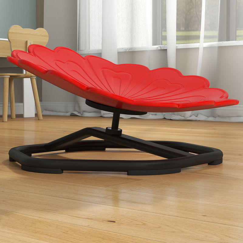 AIYAPLAY Kids Spinning Chair for Autism Flower Shaped Non-Slip Base Red