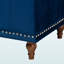 Banc de rangement avec repose-pieds capitonné en tissu bleu marine Mosa, H 18,48 po x l 41,49 po x P 16,59 po