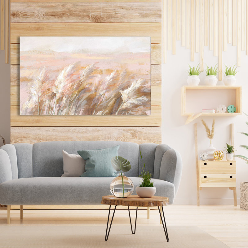 Herbes des prairies - Peinture, L 30 po x H 18 po, Toile tendue