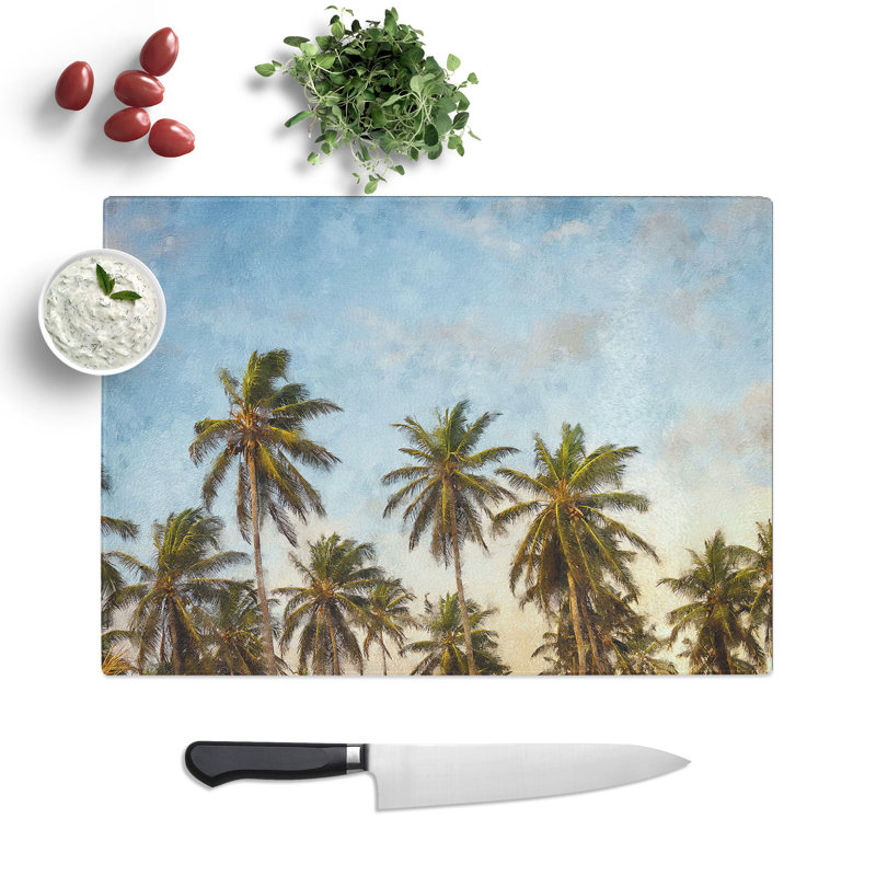 Palm Trees Vol.2 Painting Chopping Board, 0.4cm H x 20cm W x 28.5cm L