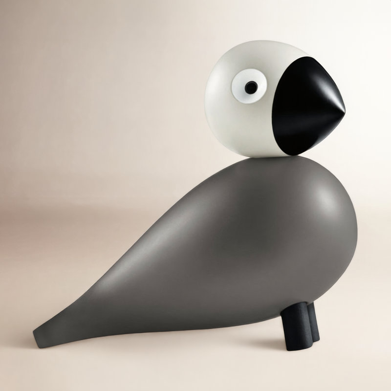 Songbird Ernst Figurine, 6.1" H x 6.3" W x 3.1" D, Gray/Light Gray, 1