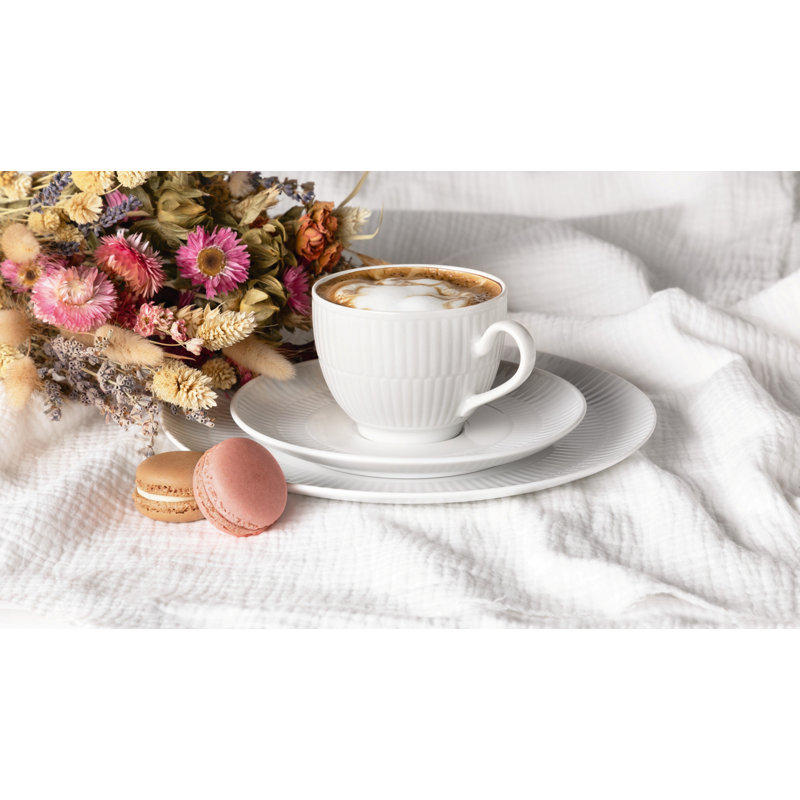 Amina Porcelain Cappuccino Cup, White