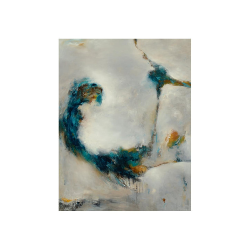 Indigo Arc Painting by Samuel Kane, Glass Coat, 39" H x 30" W x 1.5" D