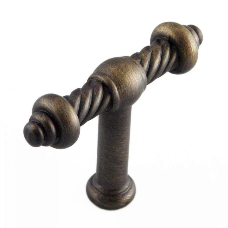 Poignée en T Rope Twist CK Series, Antique English, Poignée de 2 po de longueur