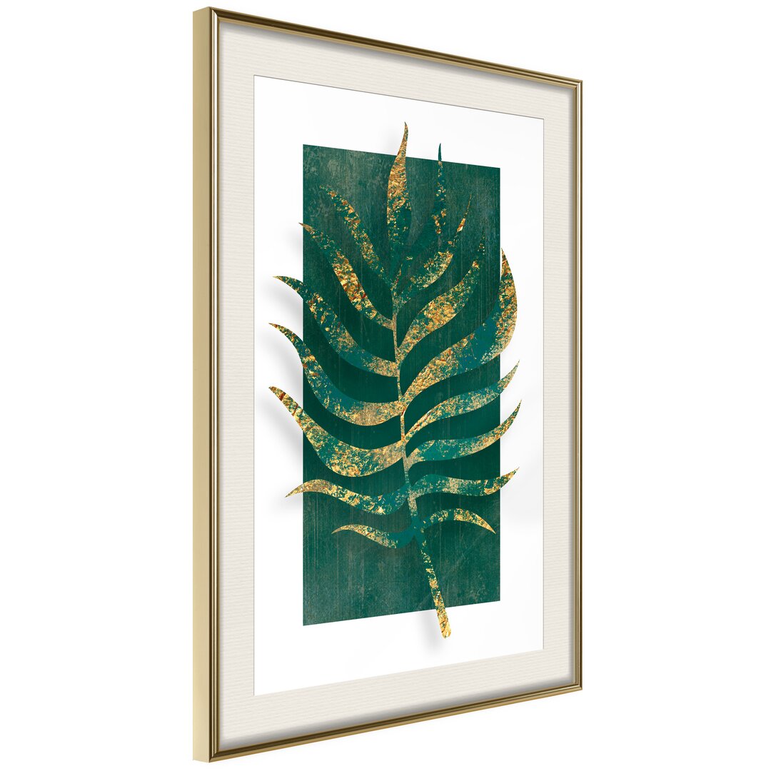 Gerahmter Grafikdruck Gilded Palm Leaf