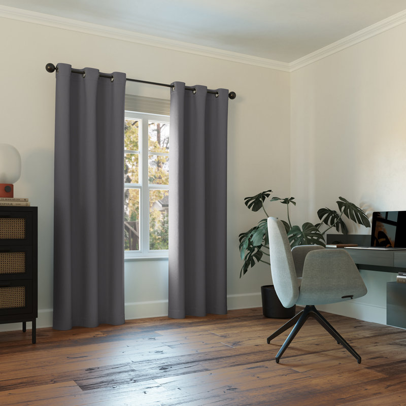 Panneau de rideau occultant avec œillets Burrier Wayfair Basics, L 40 po x L 84 po, Gris anthracite