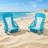 Set Of 2 Portable Lightweight Low-Seat Folding Beach Chairs, Thick Padded Breathable Fade-Resistant Fabric With Convenient Carry Handles
