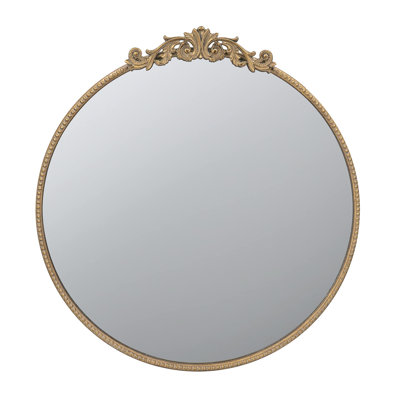 30" X 32" Round Gold Mirror