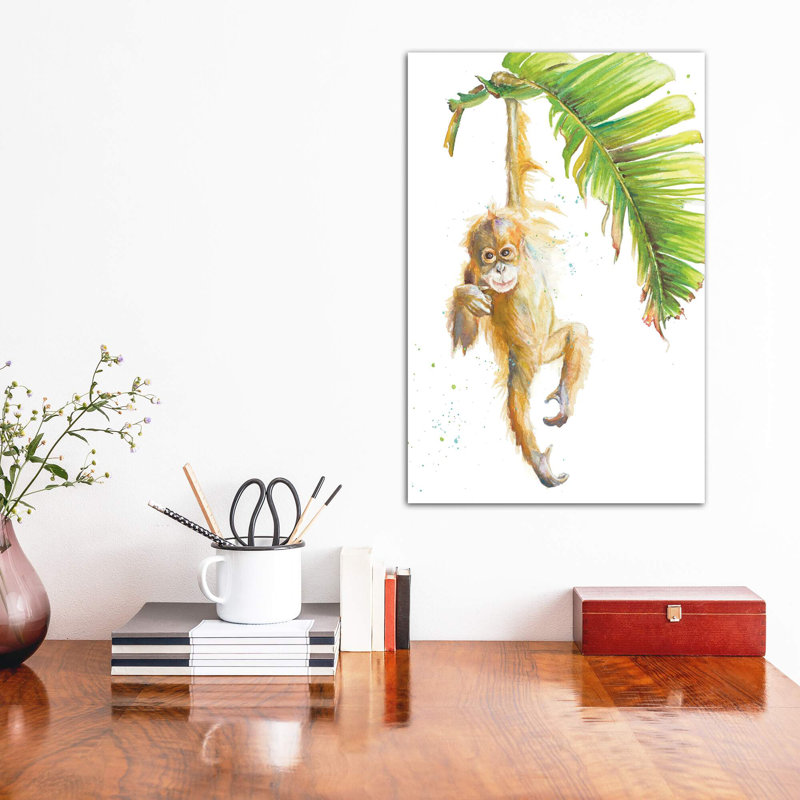 «Monkeys in the Jungle I» par Patricia Pinto - reproduction d'art, H 60 po x l 40po x P 1,5 po, Toile tendue, Pas de tapis