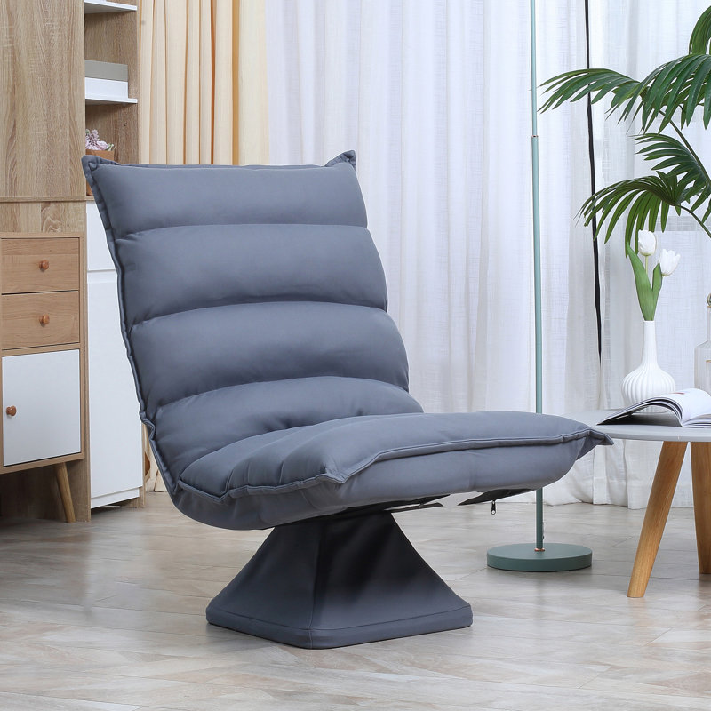 Fauteuil pivotant avec support pour le dos, fauteuil de jeu vidéo réglable en microfibre pour lire, se prélasser, méditer