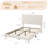 Full Size Velvet Upholstered Platform Bed Frame with Adjustable Height Headboard, No Box Spring Needed, Easy Assembly - Beige-2014041858-2014041869