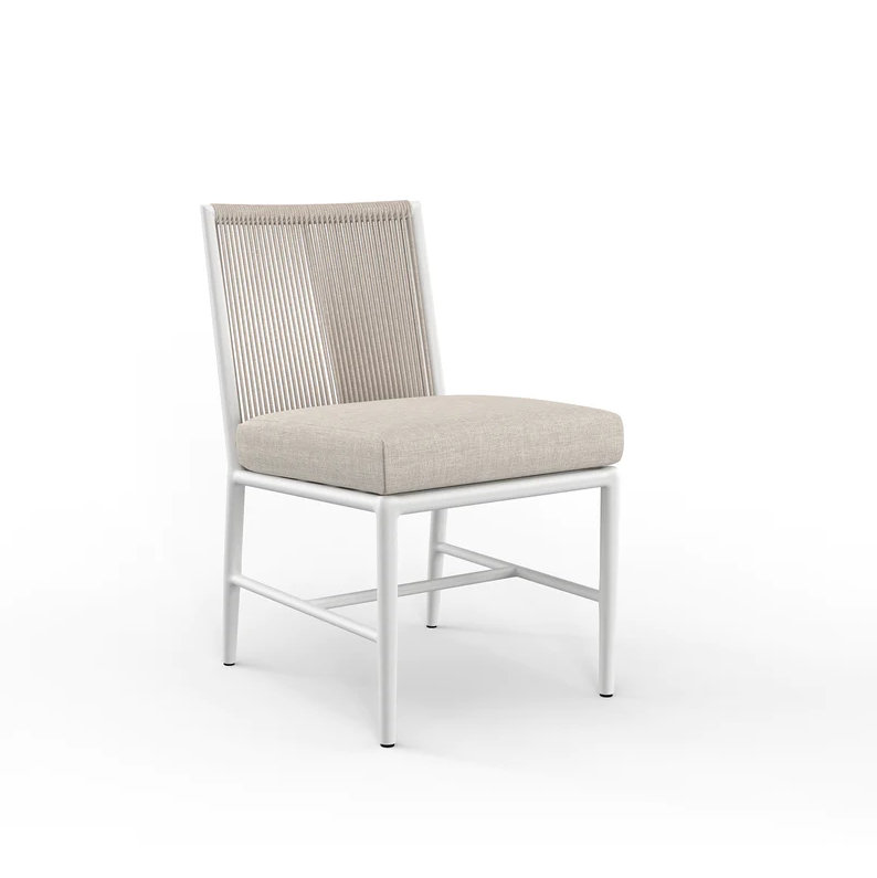 Sabbia Outdoor Dining Side Chair, Echo Ash Sunbrella®