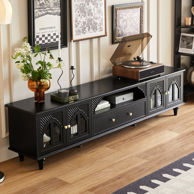 78.74" Classic Elegant Solid Wood TV Stand