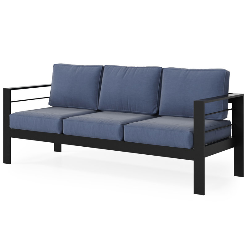 Fade - Extérieur avec cadre en aluminium et coussins bleus Modern 3 Patio