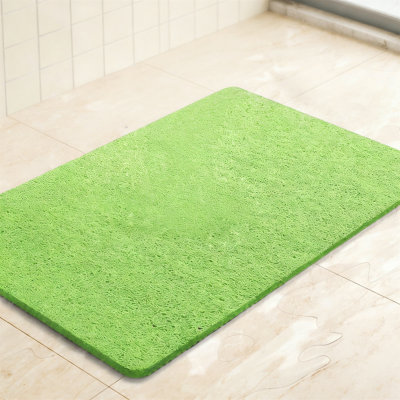 Non-Slip Shower Mat With Drain Holes, Quick Drying PVC Loofah Bath Mat For Tub, Grass Green, 24"X16"
