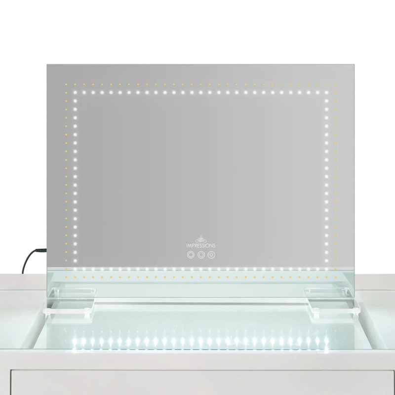 Stage Lite Midi Vanity Makeup Mirror with Soft Touch Sensors, Frosted Globe LED bulbs