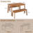 4-Person Acacia Wood Patio Dining Set For Outdoor & Indoor, With 2 Benches