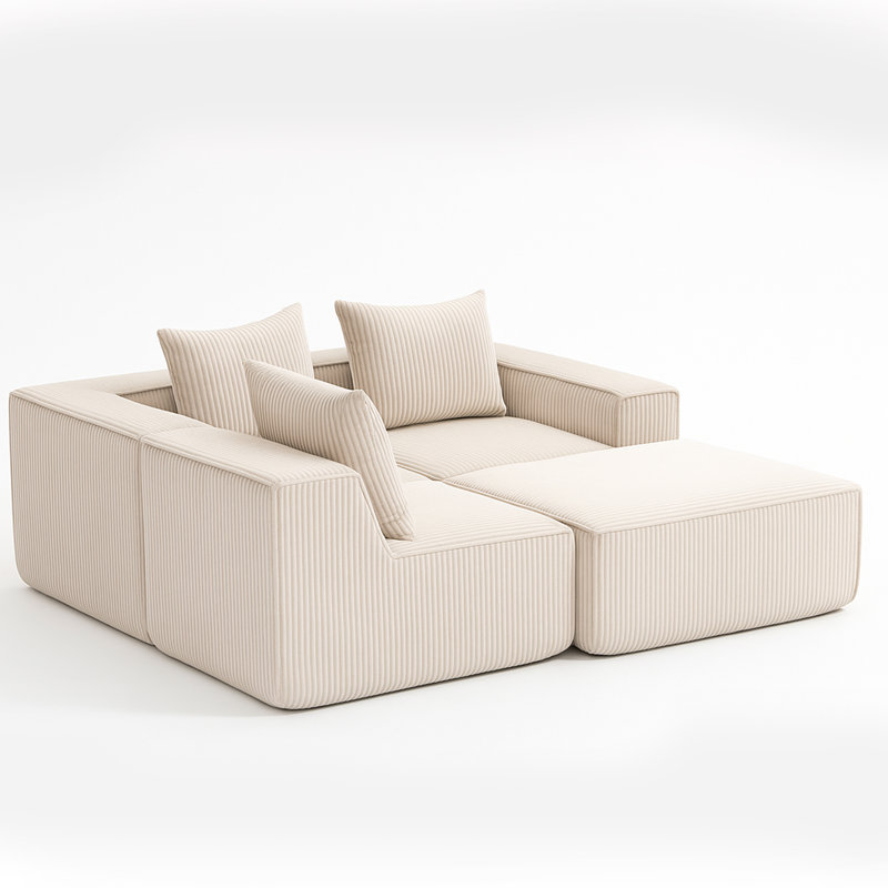 Modular Comfort Corduroy Sofa - Modern Design For Versatile Living Spaces