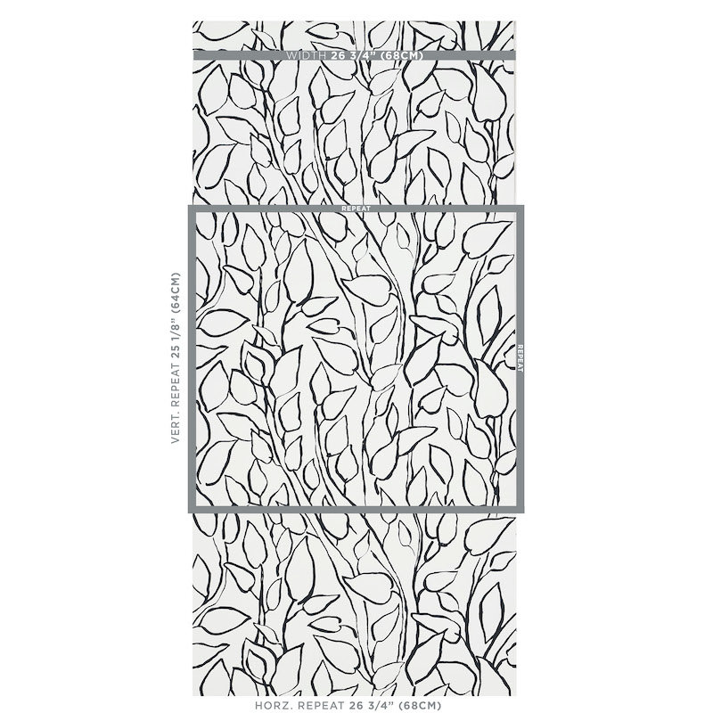 Papier peint Solandra Vine, Noir