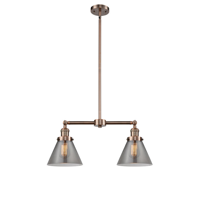 Callahan 2 - Light Kitchen Island Pendant, Antique Copper, No Bulb Included, Smoked