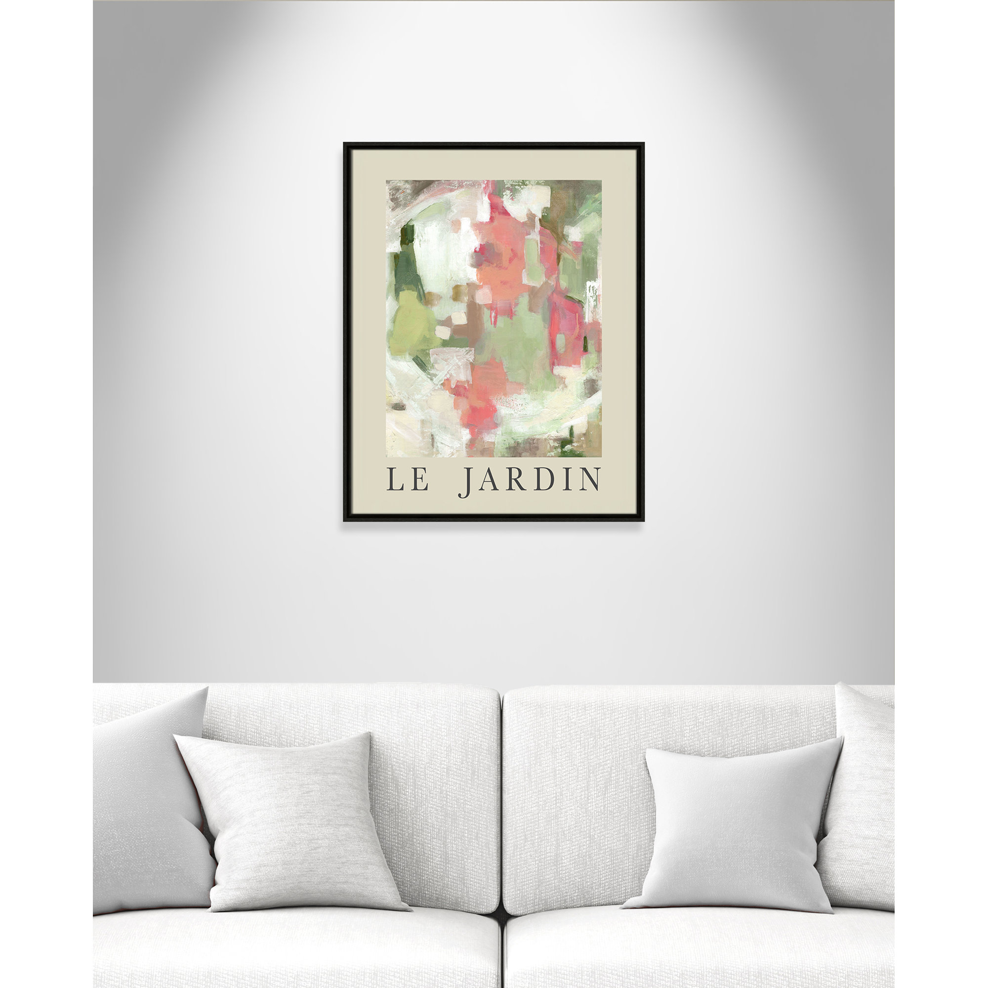 Botanical Poster Collection " Le Jardin " by Carol Robinson, Espresso Floater Frame, 29.5" H x 23.5" W x 2" D, No