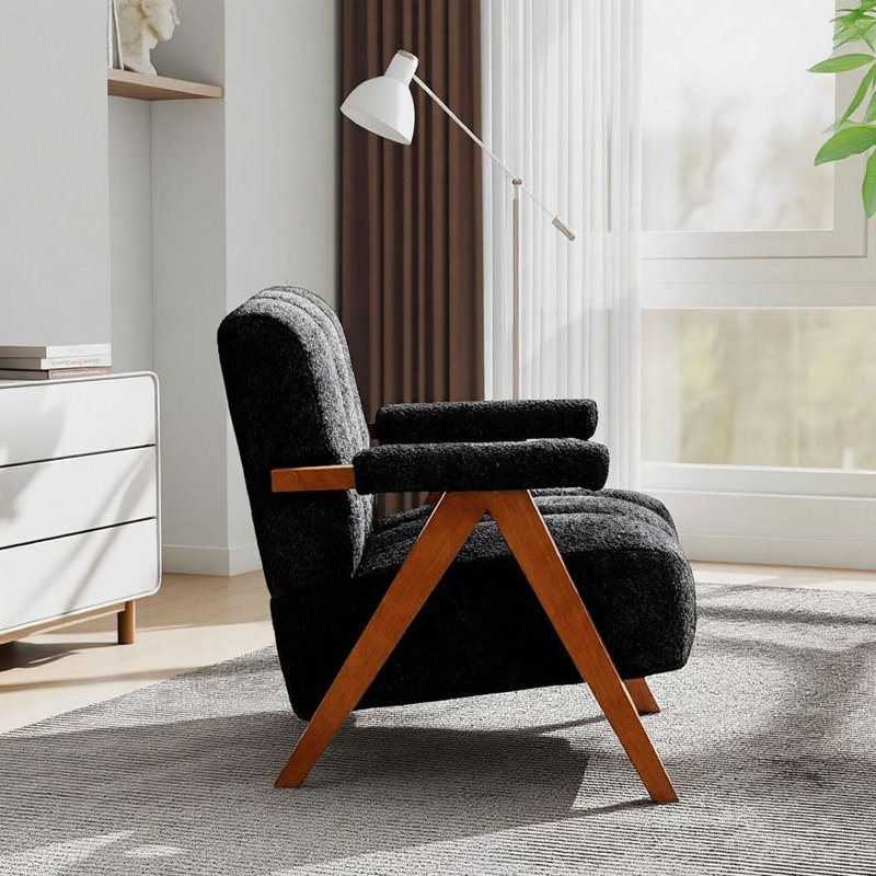 Chaise d'appoint 30,31 po Mid-Century, Black