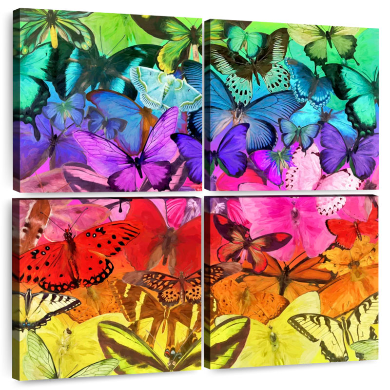 Brampt arc-en-ciel de papillons, H 50 po x l 50 po