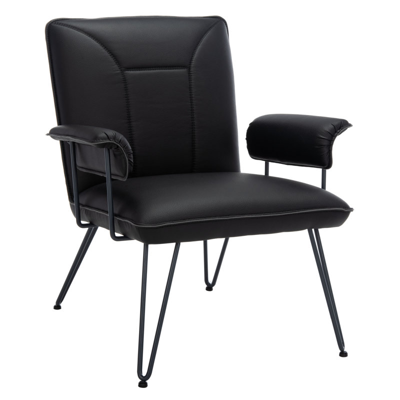 Dormilee Faux Leather Armchair, Black