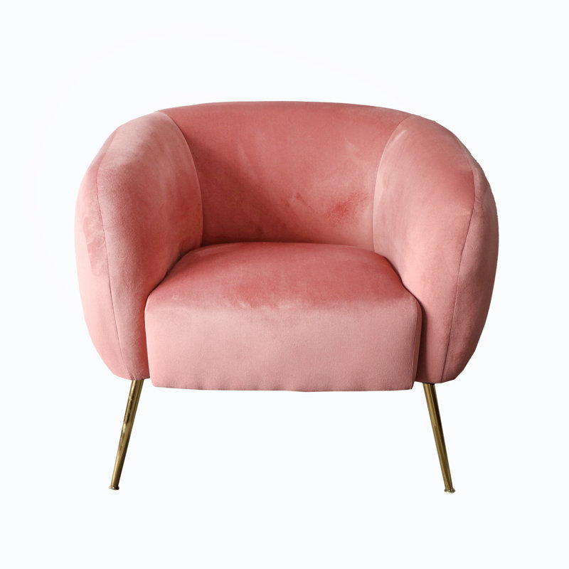 Llewellyn Velvet Barrel Chair, Dusty Pink