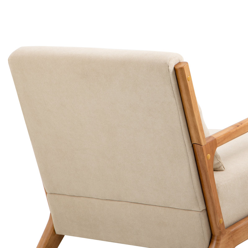 Chaise d'appoint Jyrin, Coton / lin beige, Naturel