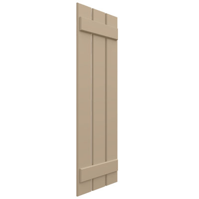 11 1/4"W x 26"H EnduraCore Composite Two Board Spaced Board-n-Batten Shutters, Primed (Per Pair - Hardware Not Included)