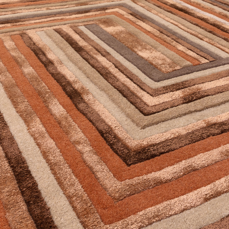 Corel Geometric Wool Hand Tufted Area Rug, Rectangle 120 x 170cm