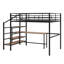 Lit mezzanine en métal avec bureau et échelle de rangement latérale-693607229