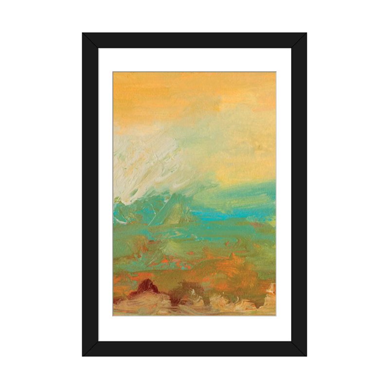 Vue tropicale I - reproduction d'art sur toile, H 24 po x l 16 po x P 1 po, Toile avec cadre noir, Blanc