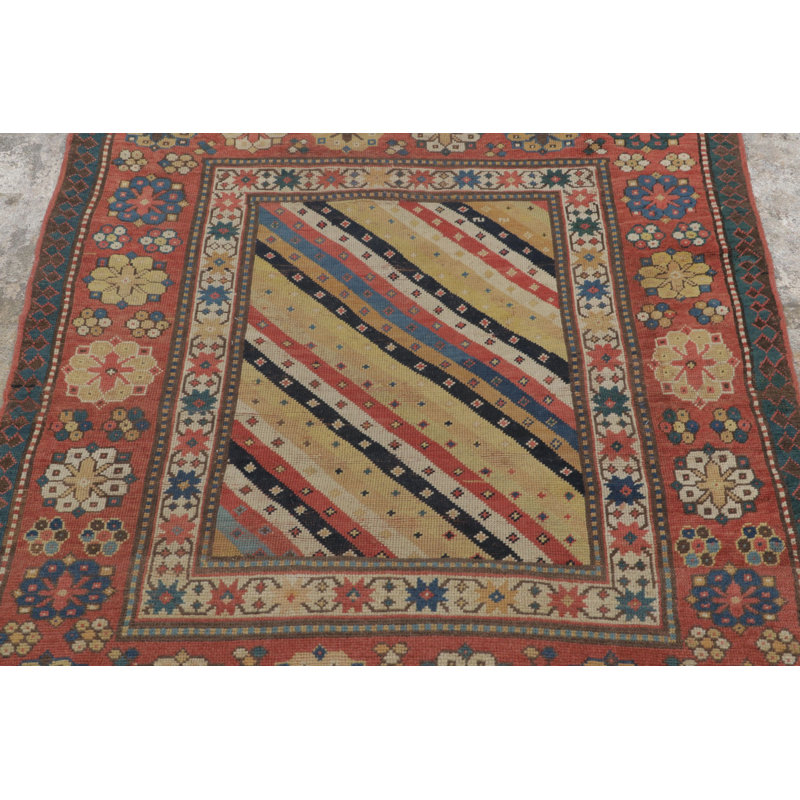 Antique One-of-a-Kind 3'8" x 4'2" Hand Knotted Area Rug
