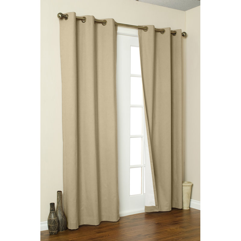Paire de rideaux obscurcissant et isolant avec œillets 100% coton Mcowenen, Kaki, l 40 po x L 54 po