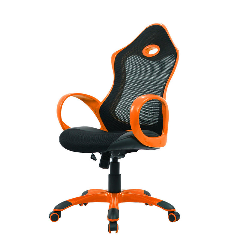 Symple Stuff Cotton and Mesh Gaming Chair, Orange