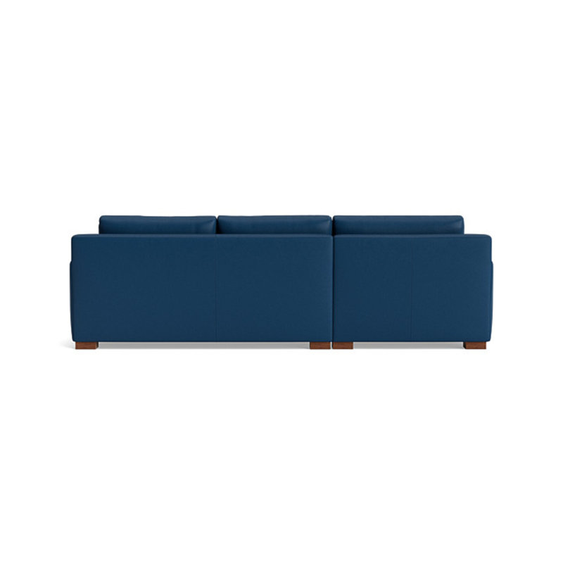 Catalina Chaise Sectional, Left Hand Facing, Leather - Deep Blue