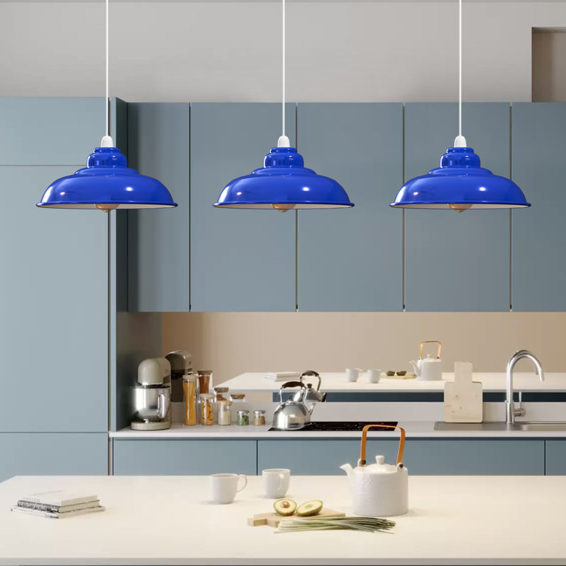 Lonnia 13.5cm H Metal Semi Curvy Lamp Shade ( Uno ), Navy Blue