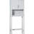 Grey Over Toilet Cabinet Unit - Bathroom Storage With Adjustable Shelf And Open Compartment For Lotion Organizer Double Door, Functional