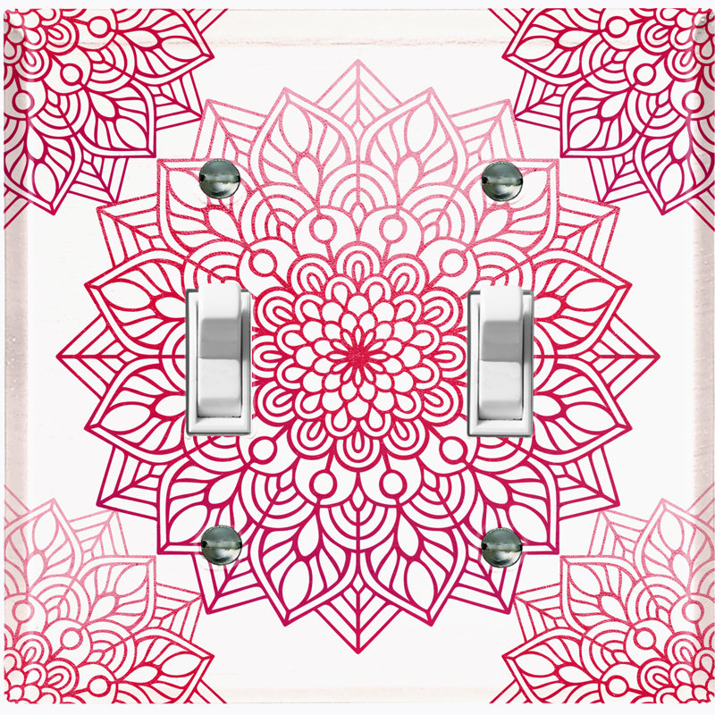 Plaque murale interrupteur à bascule Mandala, Rose