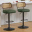 Tabourets de bar pivotants à hauteur réglable à 360 ° avec dossier en rotin-633971542