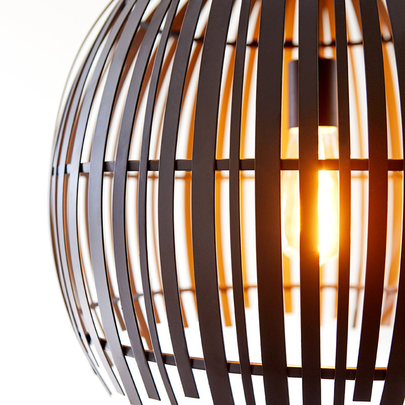 Luminaire suspendu à dôme simple à 1 lumière Hanalei, Noir minuit, H 18,63 po x l 16 po x P 16 po