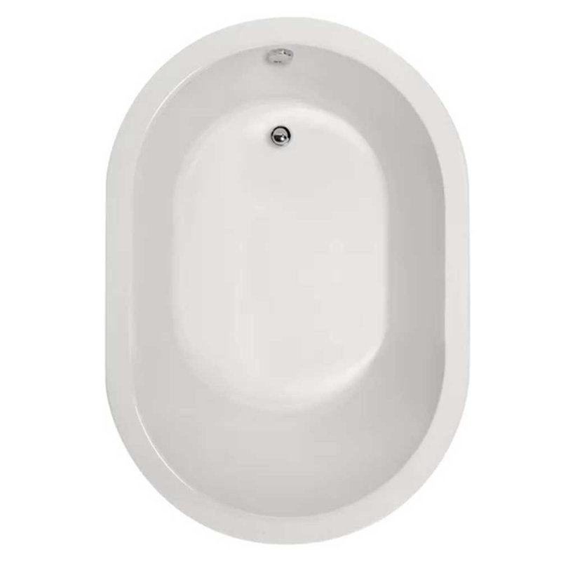 Malia 60'' L Soaking Bathtub, Satin Nickel, White