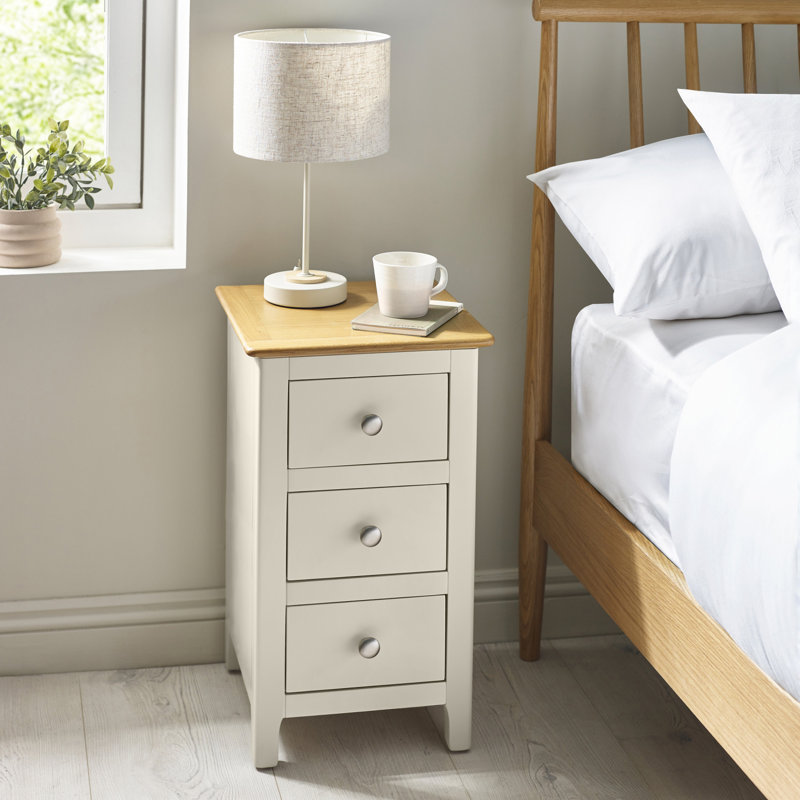 Amrico 34cm W Bedside Table, Light Grey