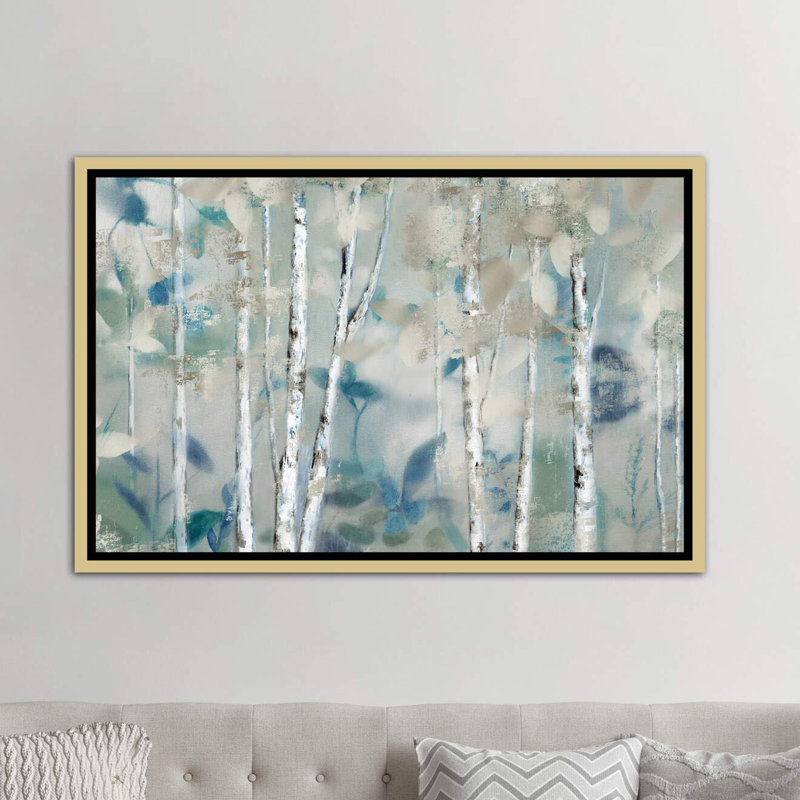 « zen forest i » par nan-print, H 32 po x l 48 po x P 1,5 po, Toile encadrée d'or