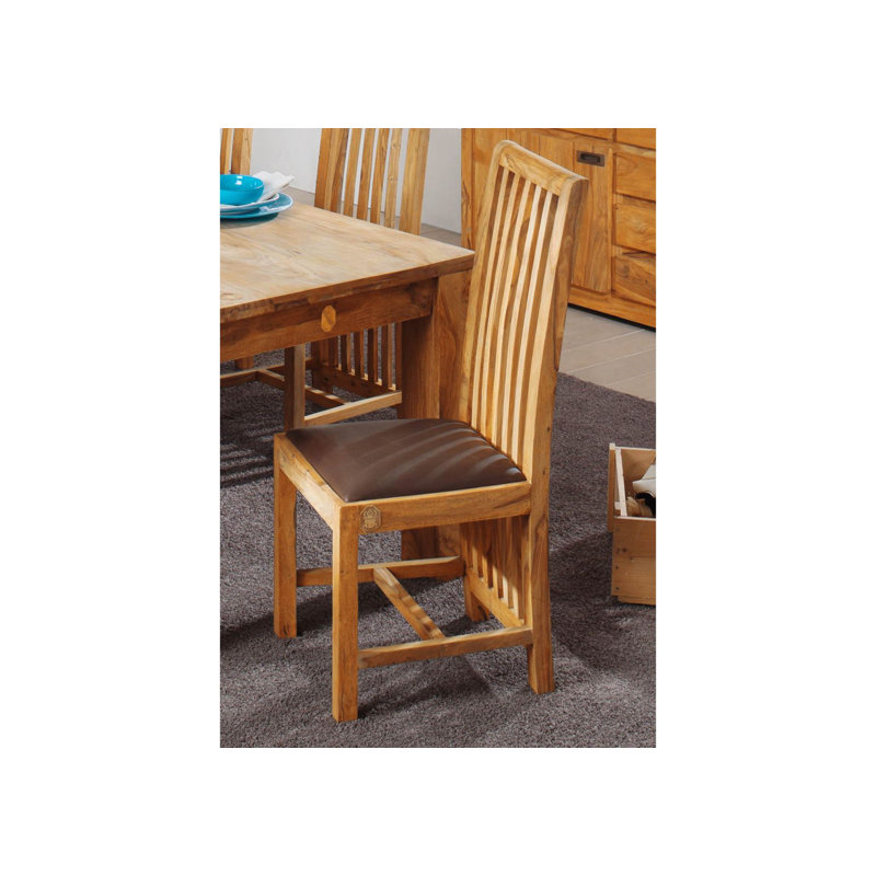 Nature Brown 45cm H PVC Upholstered Side Chair in Brown