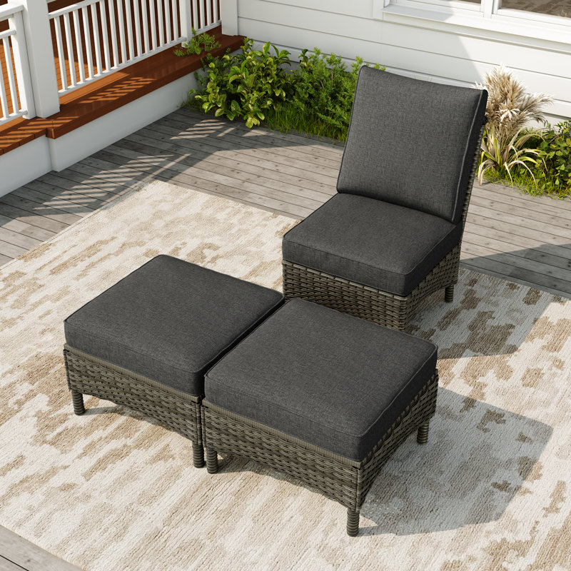 Ensemble de patio 3 pièces Mapleview, Gris foncé, Brun
