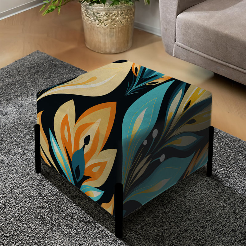 Mélange moderne ikat ikat fusion - repose-pieds carré ikat