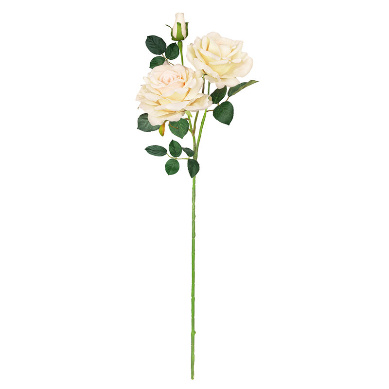 Fleur artificielle rose, Ivoire champagne